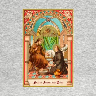 Saint John of God Holy Card T-Shirt